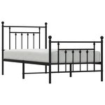 vidaXL Cadre de lit métal sans matelas avec pied de lit noir 80x200 cm