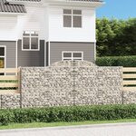 vidaXL Paniers à gabions arqués 2 Pièces 300x50x140/160 cm fer galvanisé