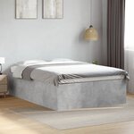 vidaXL Cadre de lit sans matelas gris béton 140x190 cm