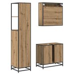 vidaXL Ensemble de mobilier de salle de bain 3 Pièces Chêne artisanal