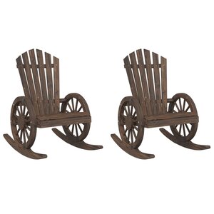 vidaXL Chaises à bascule Adirondack lot de 2 bois de sapin massif