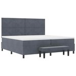 vidaXL Lit à ressorts avec matelas Gris foncé 200 x 200 cm Velours