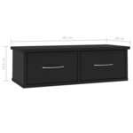 vidaXL Étagère murale avec tiroirs noir 60x26x18 5cm Bois d'ingénierie