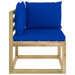 vidaXL Canapés d'angle de jardin 2Pièces et coussins Pin imprégné de vert