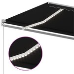 vidaXL Auvent automatique capteur de vent et LED 5x3 m Anthracite
