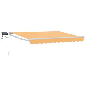vidaXL Store rétractable manuel avec LEDs Sable