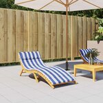 vidaXL Coussin de chaise longue rayures bleues/blanches 180x60x4 cm