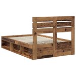 vidaXL Cadre de lit Bois ancien 135 x 190 cm Pin massif