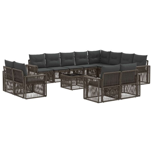 vidaXL Ensemble de canapé de jardin 13 Pièces Gris et Gris foncé