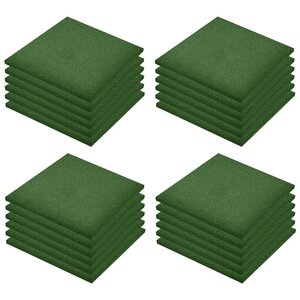 vidaXL Carreaux de protection antichoc 24Pièces Caoutchouc 50x50x3cm Vert