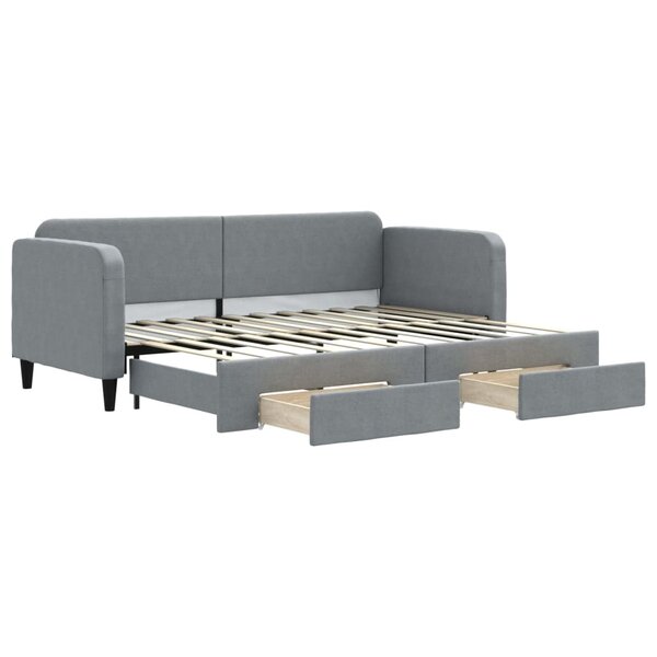 vidaXL Lit de jour avec gigogne et tiroirs sans matelas 80x200 cm