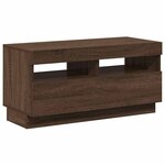 vidaXL Meuble TV avec lumières LED chêne marron 80x35x40 cm