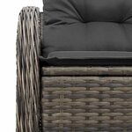 vidaXL Canapé de jardin avec coussin Gris 121 x 62 x 69cm polyrotin