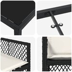 vidaXL Ensemble de salle à manger pour jardin 9 Pièces Noir polyrotin