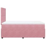 vidaXL Sommier à lattes de lit avec matelas rose 120x190 cm velours