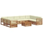 vidaXL Ensemble de canapés d'extérieur 10 Pièces Naturel et Crème