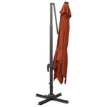 vidaXL Parasol déporté avec mât et lumières LED Terre cuite 300 cm