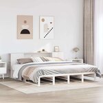 vidaXL Lit bibliothèque sans matelas blanc 200x200 cm bois massif
