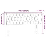 vidaXL Tête de lit avec oreilles Gris foncé 163x23x78/88 cm Velours