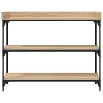 vidaXL Table console avec étagères chêne sonoma 100x30x80 cm
