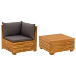 vidaXL 2 Pièce Ensemble de salon de jardin Bois d'Acacia Massif Marron