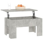 vidaXL Table basse Gris béton 79x49x41 cm Bois d'ingénierie