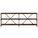 vidaXL Table console chêne fumé 200x30x75 cm bois d'ingénierie et fer