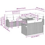 Ensemble de canapé de jardin 9 pièces avec coussins beige en poly rotin