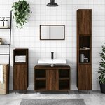vidaXL Armoire salle de bain chêne marron 80x33x60cm bois d'ingénierie