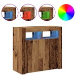 vidaXL Buffet et lumières LED vieux bois 80x35x75 cm bois d'ingénierie