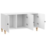 vidaXL Meuble TV Blanc brillant 99 x 34 5 x 50 cm Bois d'ingénierie