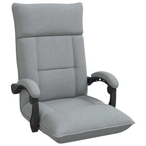 vidaXL Fauteuil de sol ajustable Gris clair Tissu