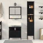vidaXL Ensemble de meubles de salle de bain 3 pièces en chêne noir