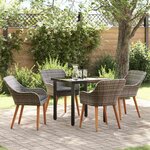 vidaXL Ensemble de salle à manger pour jardin 5 Pièces Gris polyrotin