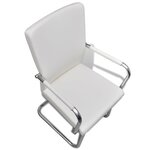 vidaXL Chaises à manger cantilever lot de 2 blanc similicuir