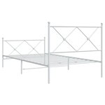 vidaXL Cadre de lit métal sans matelas et pied de lit blanc 100x190 cm
