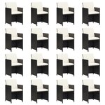 vidaXL Ensemble à manger de jardin 17 Pièces coussins noir résine tressée