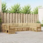 vidaXL Ensemble de canapé d'angle 10 Pièces Blanc et Beige