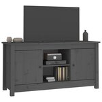 vidaXL Meuble TV Gris 103x36 5x52 cm Bois de pin massif