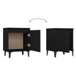 vidaXL Tables de chevet avec pieds en métal noir 40x30x50 cm