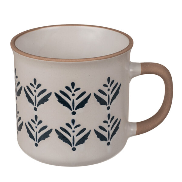 Tasse floral blanche en céramique
