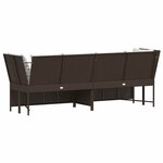 vidaXL Canapé de jardin avec coussins marron résine tressée