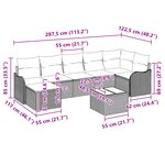Ensemble de canapés de jardin 8 pièces avec coussins en poly rotin beige