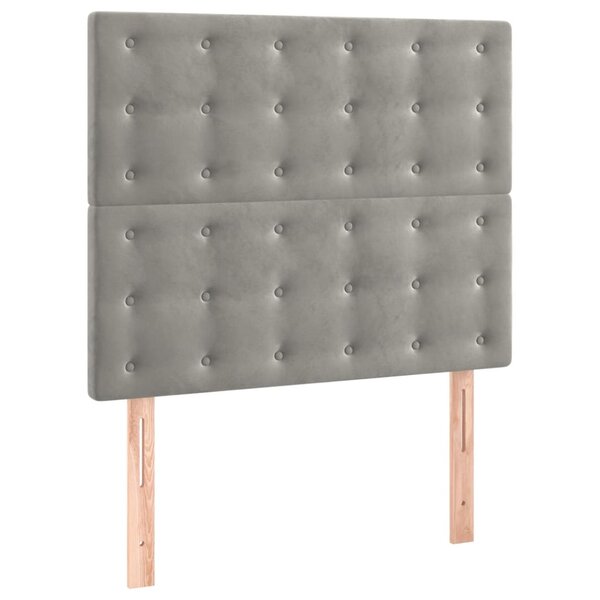 vidaXL Têtes de lit 2 Pièces Gris clair 100x5x78/88 cm Velours