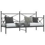 vidaXL Lit de repos sans matelas noir 80x200 cm acier