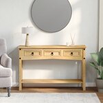 vidaXL Table console « Corona » 114 x 34 5 x 73 cm Bois de pin massif