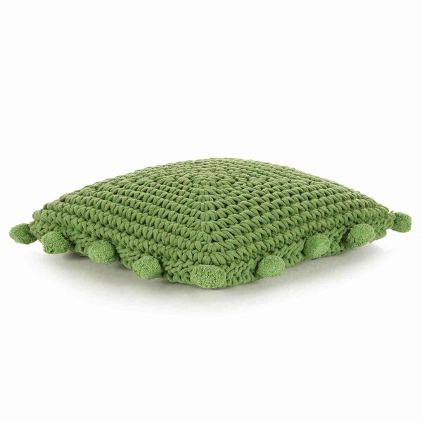 vidaXL Coussin de jeté Basketweave avec oreiller Vert 50 x 50 cm Coton