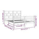 vidaXL Cadre de lit sans matelas blanc bois de pin massif