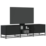 vidaXL Meuble TV noir 160x35x41 cm bois d'ingénierie et métal