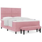 vidaXL Lit à ressorts avec matelas Rose 140 x 200 cm Velours